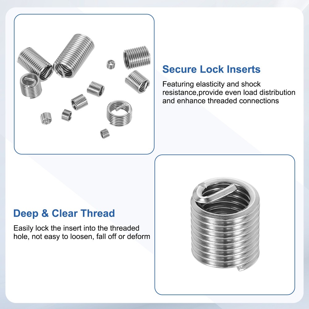 20pcs Wire Thread Inserts M6x1 Metric 2D 12mm Helical Threaded Sleeve