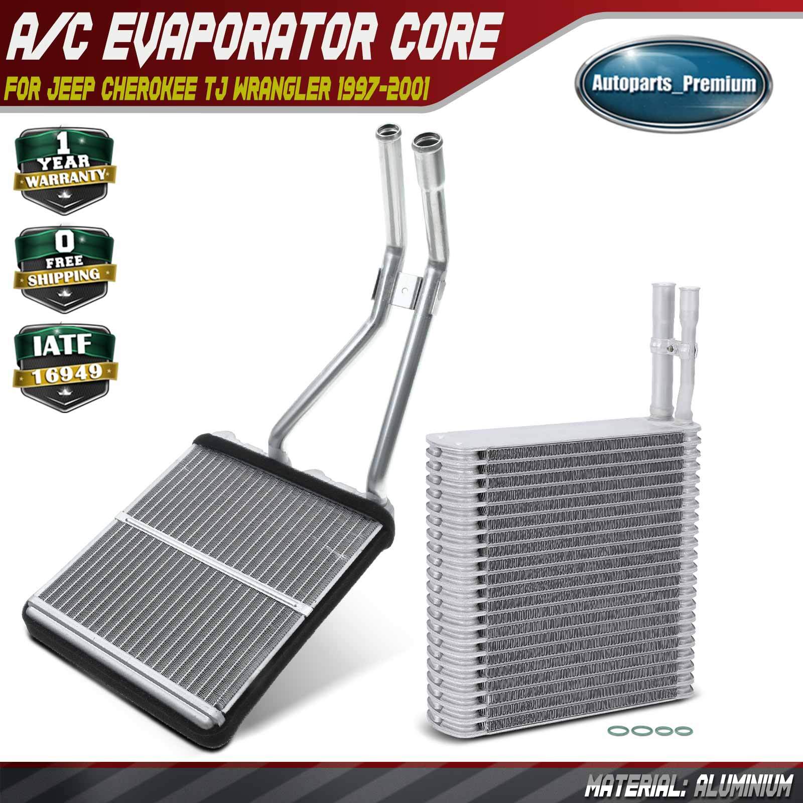 A/C Evaporator Core & HVAC Heater Core for Jeep Cherokee TJ Wrangler 1997-2001