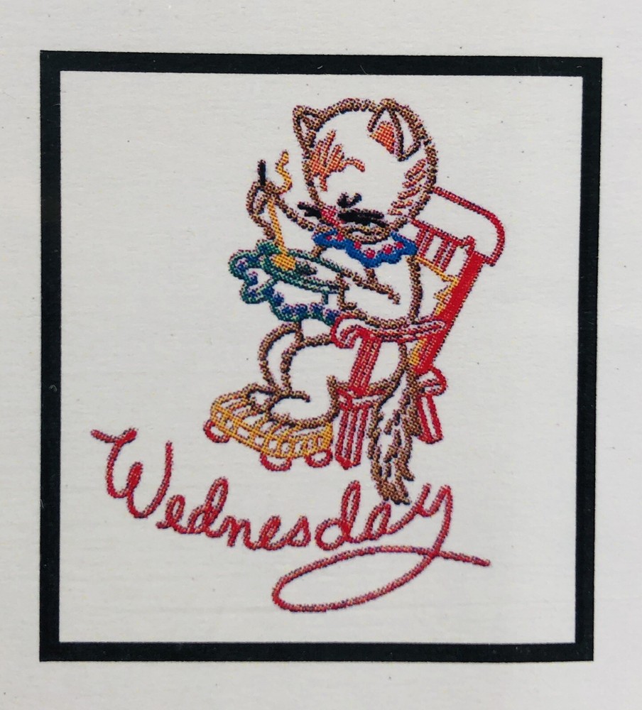 Patterncentral Kitten Days of the Week Iron On Transfer Embroidery Pattern 3733
