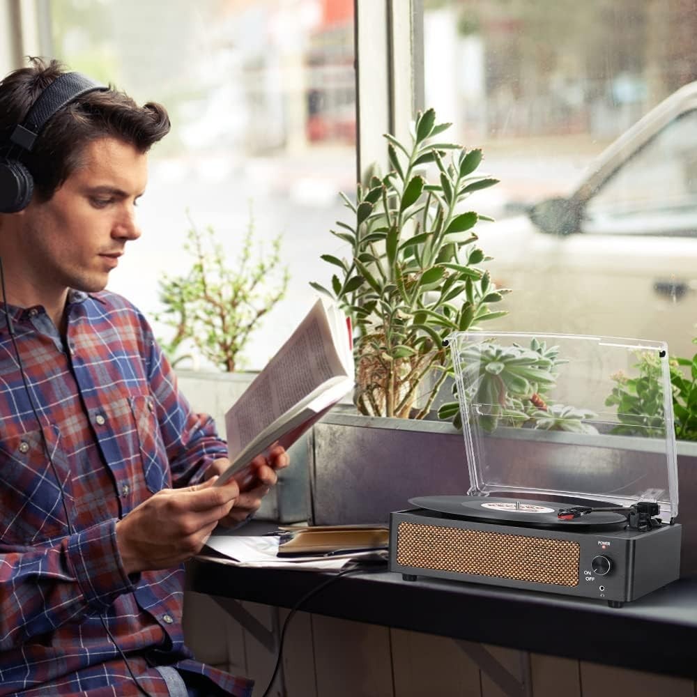 Bluetooth Turntable with Built-in Speakers