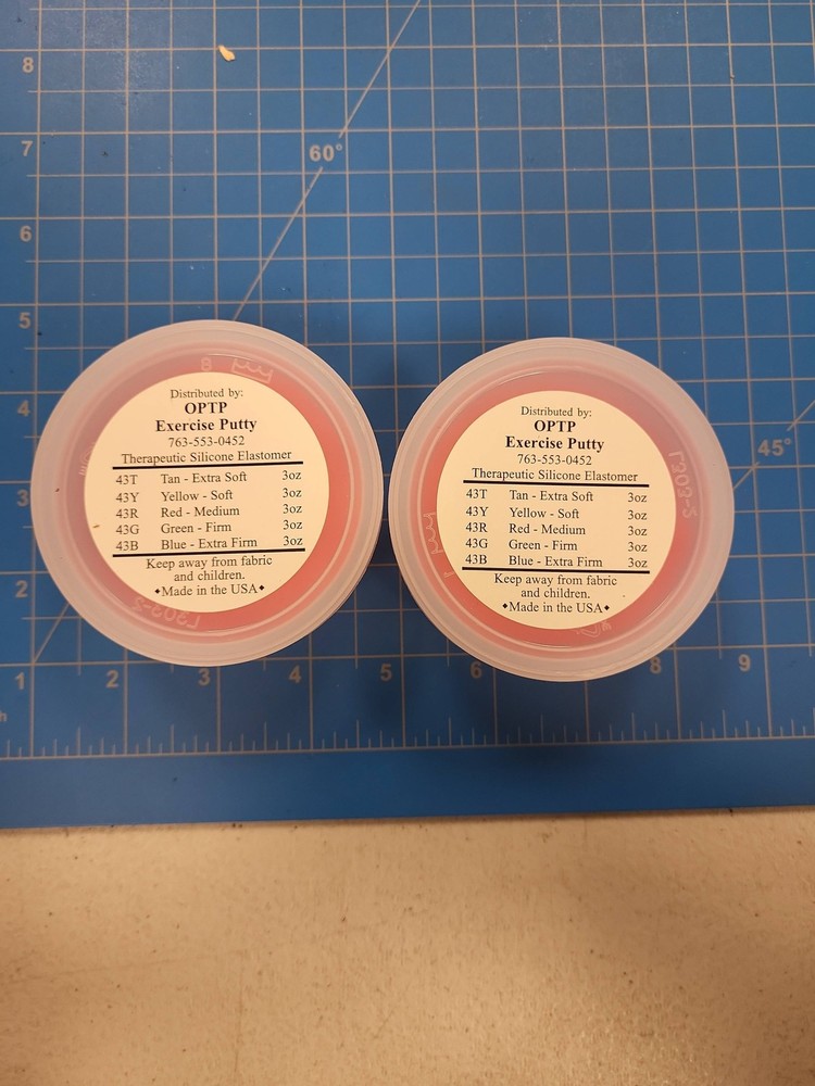 OPTP Exercise Putty Red Extra Soft (2)3oz Therapeutic Silicone Elastomer Therapy