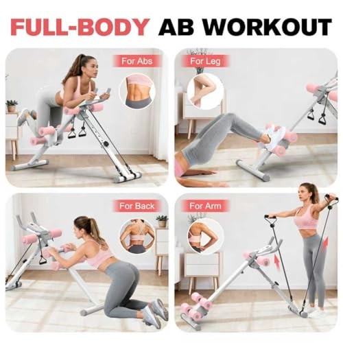 Ab Workout Machine Adjustable Ab Trainer Abdominal Trainer for Home Gym White