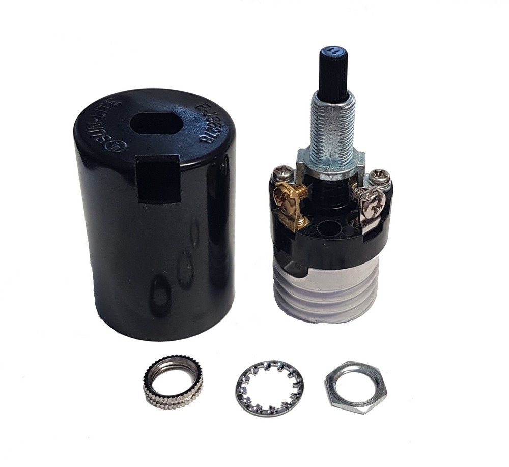 B&P Lamp Medium Base Phenolic Husk Socket with 2 Piece Bottom