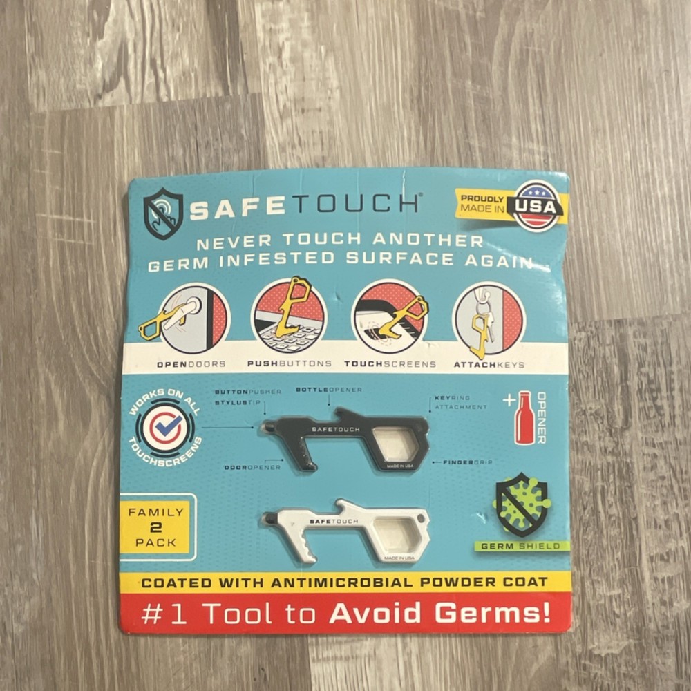 SafeTouch Multi-Tool 2 Pack Antimicrobial Powder Coat Button Pusher Opener
