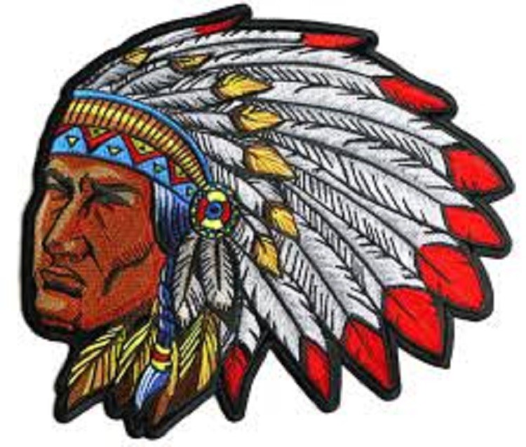 LARGE Embroidered Back Patch ~ Native Indian CHIEF Headdress Biker JACKET PATCH