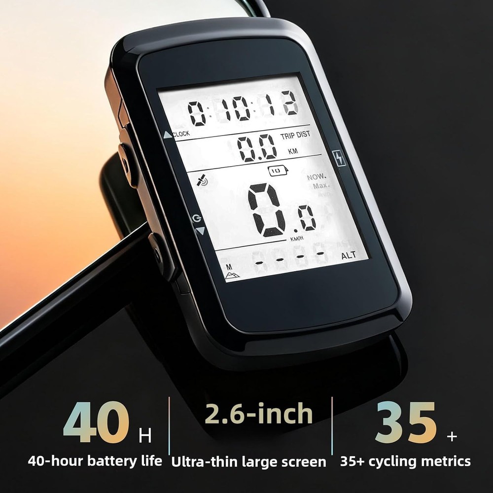 Wireless GPS Bike Computer Auto Start/Stop 2.4" LCD Waterproof Cycle Speedometer