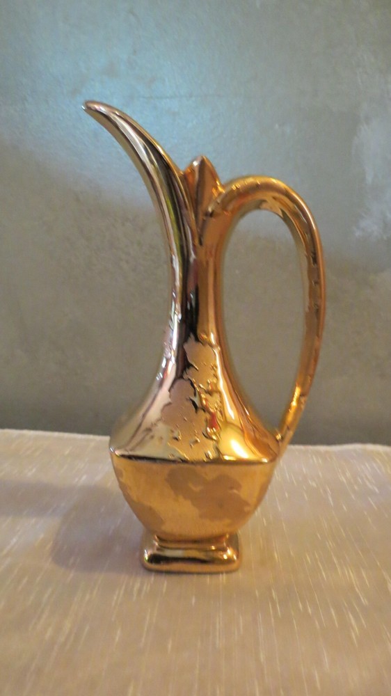 Gold Savoy China Pitcher Brocade Pattern