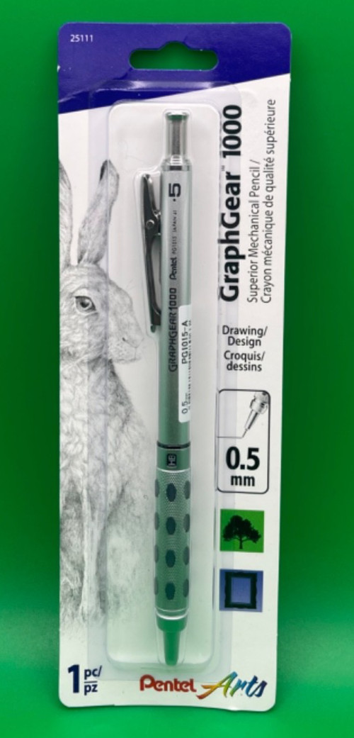Pentel Arts GraphGear 1000 Premium Mechanical Pencil  0.5mm Gray Barrel