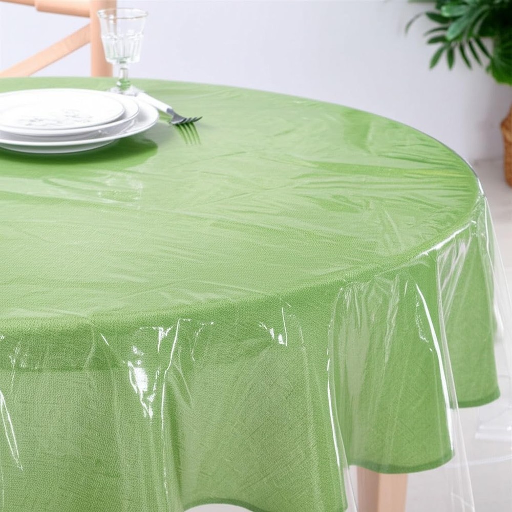 BNYD Clear Plastic Tablecloth Protector, Table Cloth Vinyl 70" (Round),