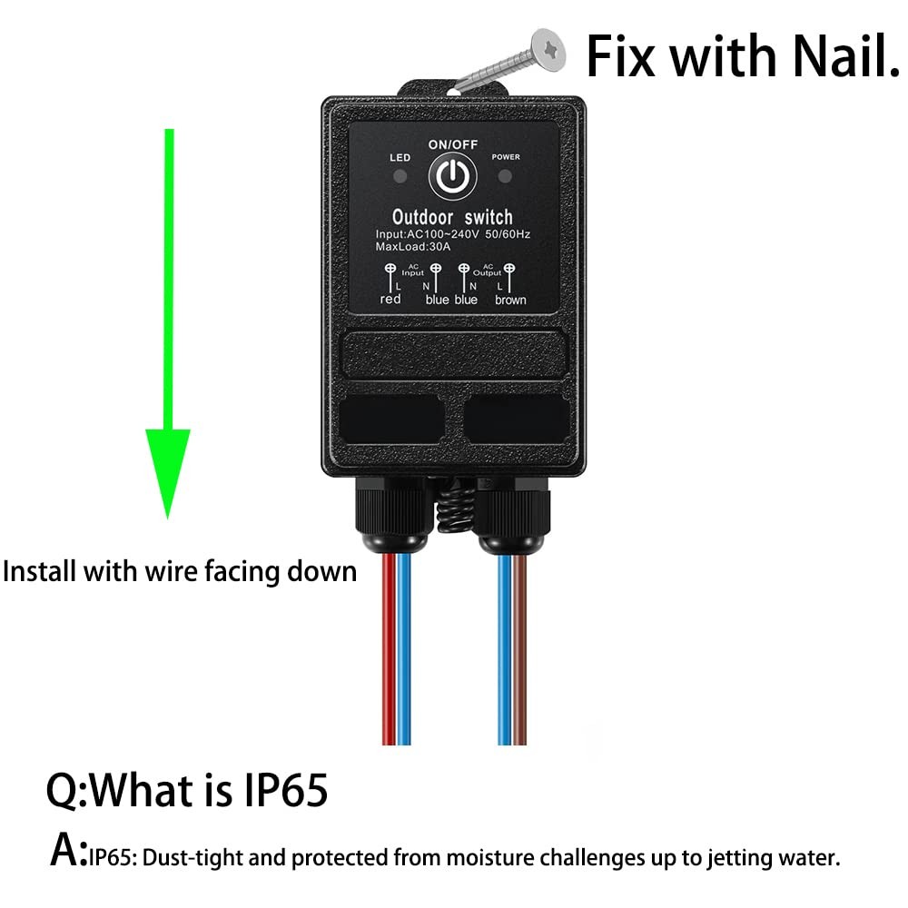 Wireless Lights swicth kit,Waterproof Remote Power Switch, AC...