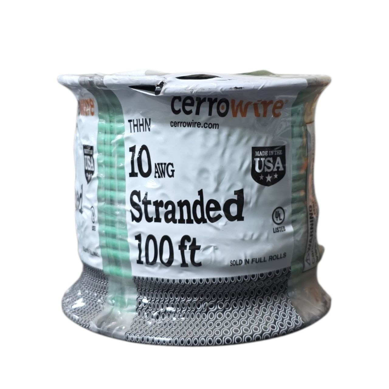 Cerrowire 100 ft. 10 Gauge Green Stranded Copper THHN Wire