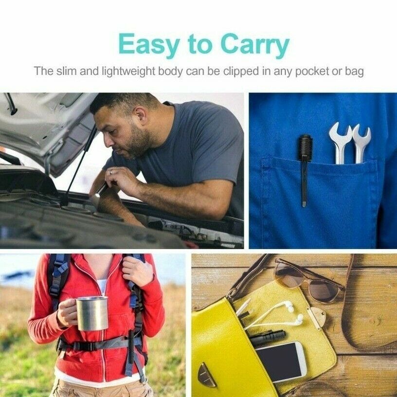 2x Mini Super Bright Small LED Torch Tiny Pen Light Camping Tactical Flashlight