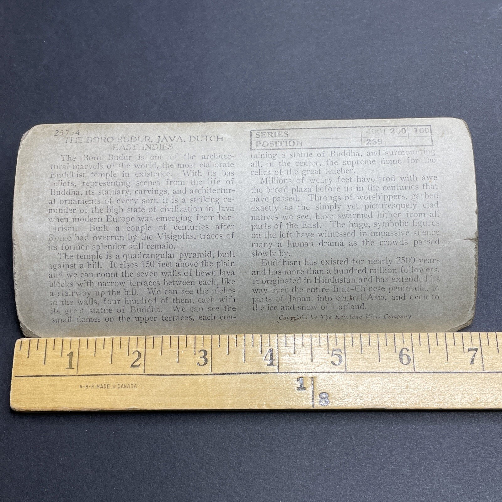 Antique 1910s Borobudur Temple Mageland Indonesia Stereoview Photo Card P2017