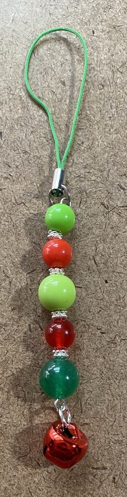 Christmas Red JINGLE BELL Cell Phone Charm Strap Dangle iphone Android Accessory