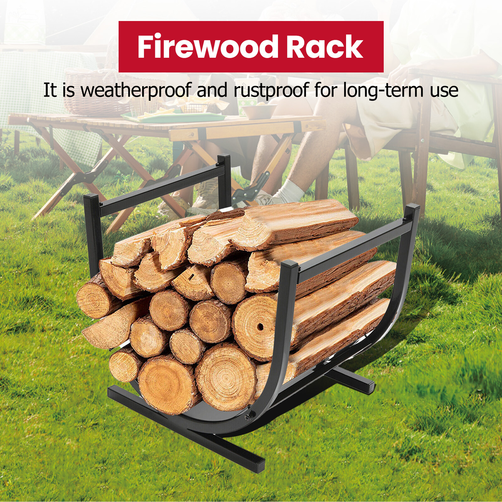 Metal Firewood Rack Log Holder Wood Storage Organiser Stand Fireplace Wood