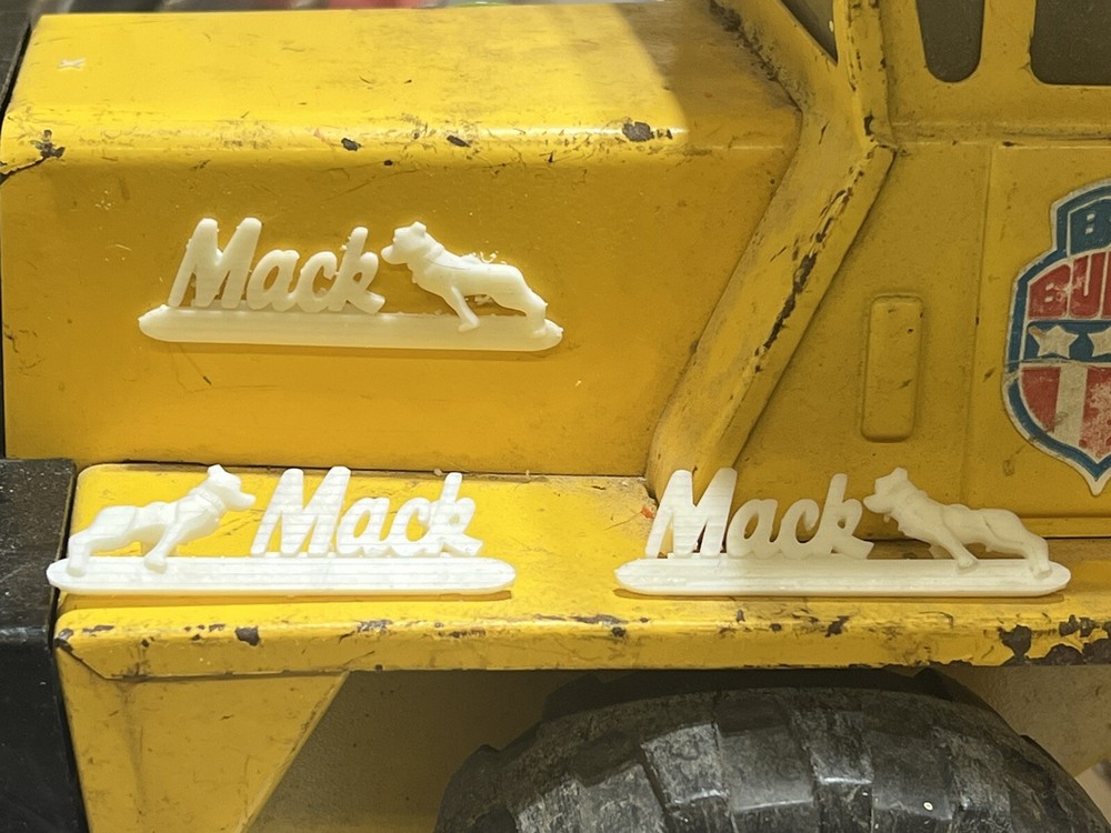 Vintage Buddy L Mack Dump side side badges (SIDE BADGES ONLY)