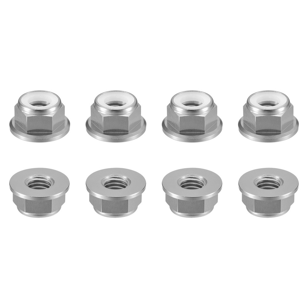 Nylon Insert Hex Lock Nuts, 8pcs - M6x1mm Self-Locking Nut(Titanium Gray)