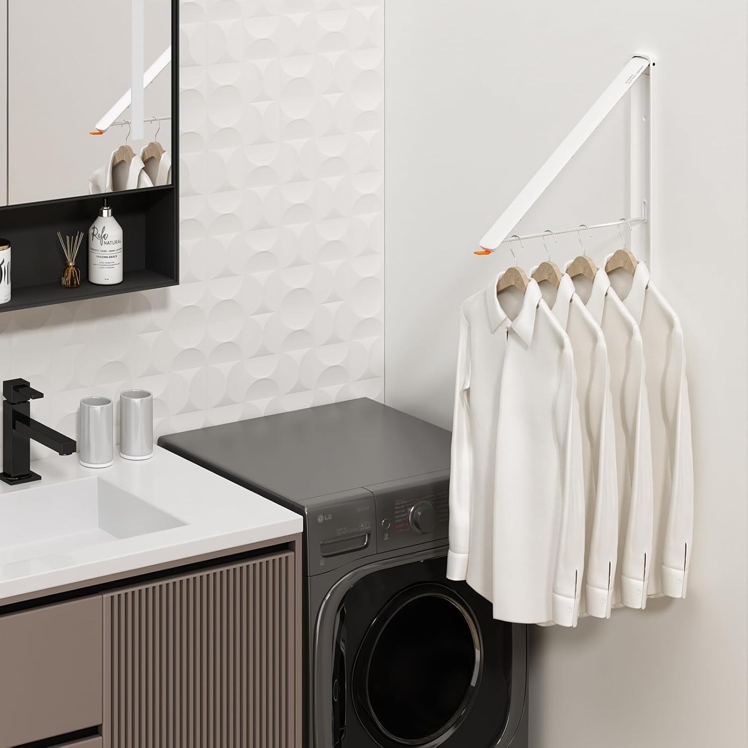 Clothes Drying Rack for Laundry Drying Rack Wall Mounted Clothes Hanger Rack Ret