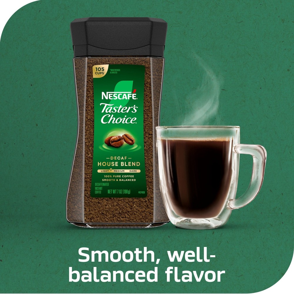 (2 pack) Taster's Choice Decaf House Blend, Medium Light Roast Instant Coffee,