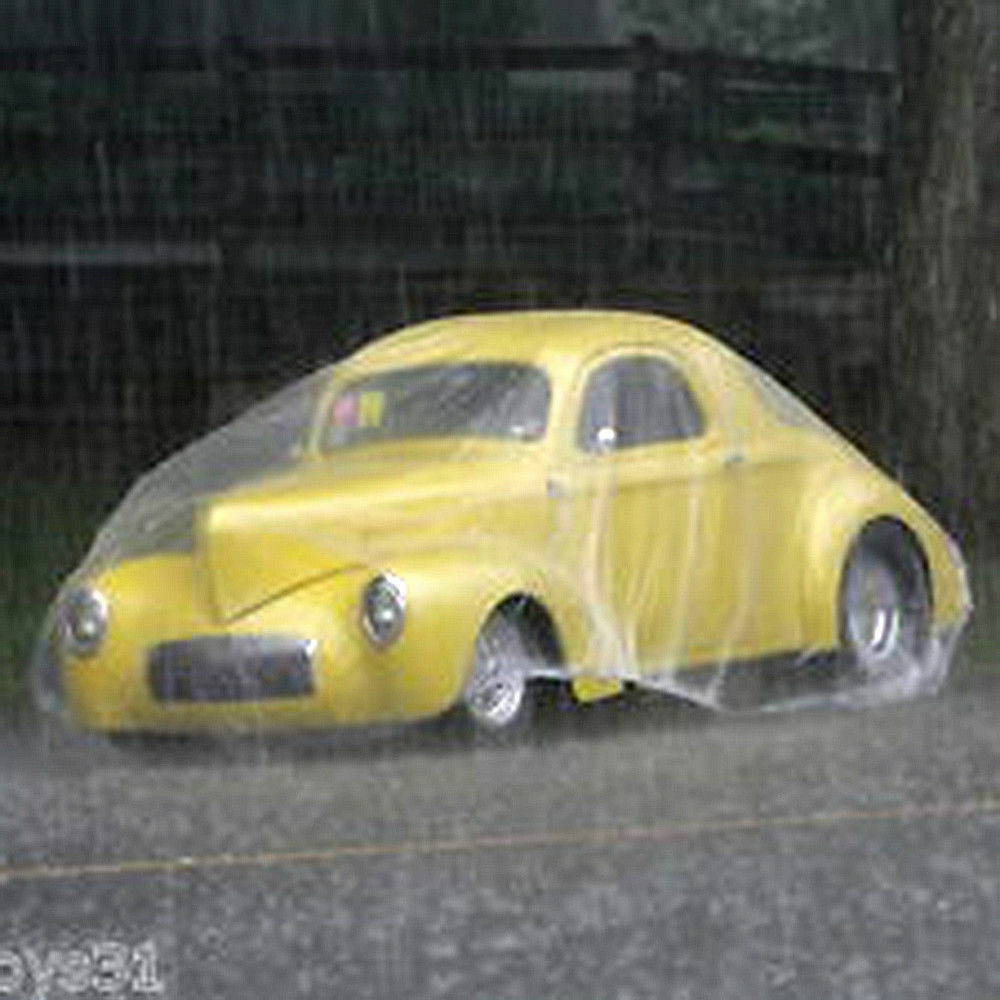 2 PACK Plastic Disposable Car Cover Temporary Universal Rain Dust Garage