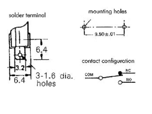 Velleman MS5-R MICROSWITCH 5A, LEVER WITH LONG ROLLER