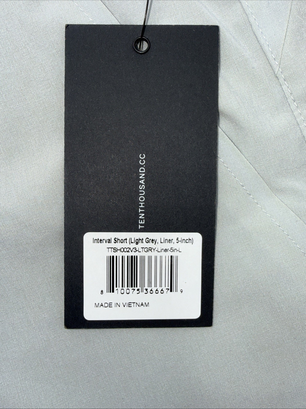 $85 Ten Thousand Men's Interval 5” Shorts With Liner -Light Gray-Large -New Tags