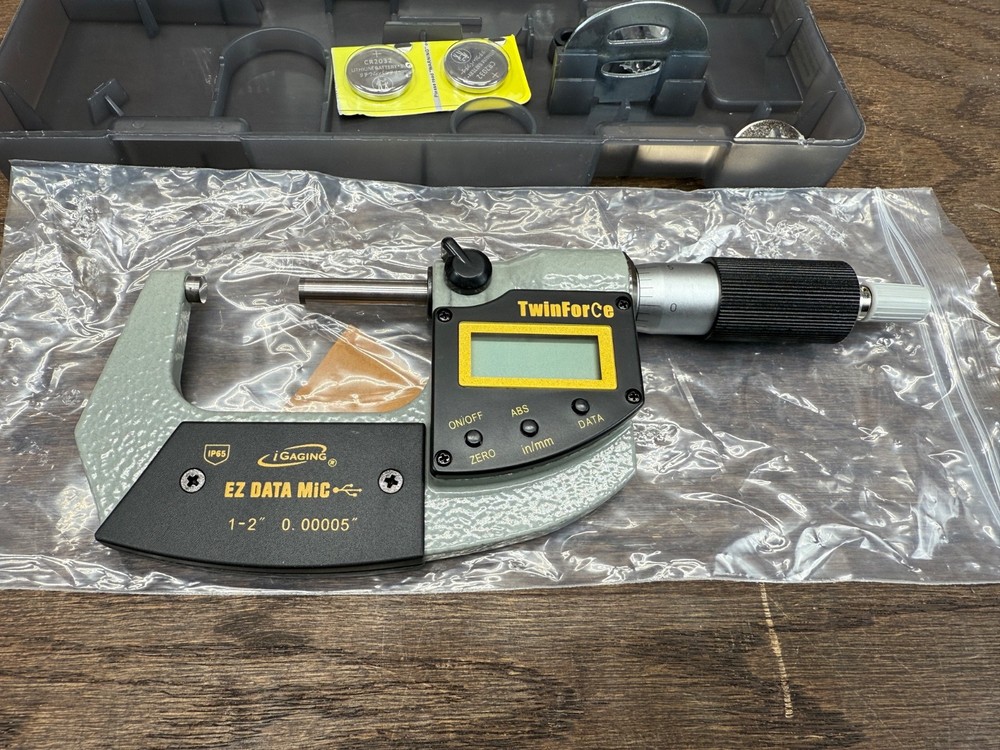 iGaging 1-2" iP65 EZ Data Twin-Force Digital Micrometer Part # 35-065-U02