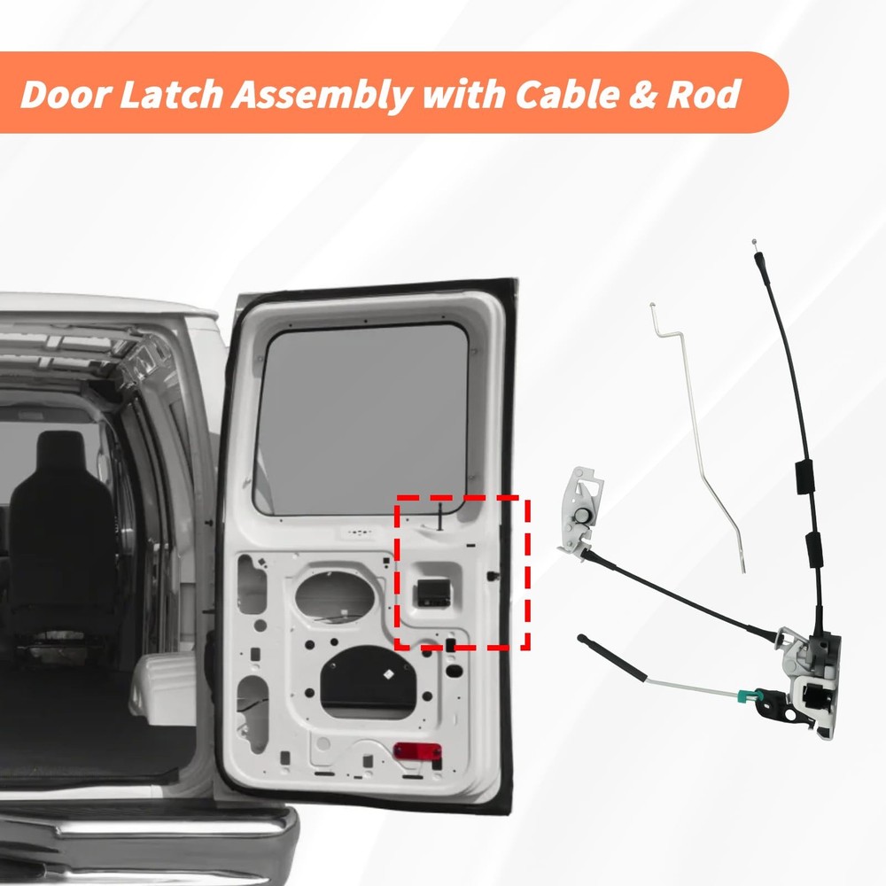 Blycorul Rear Door Latch Assembly with Cable & Rod, Right Tailgate