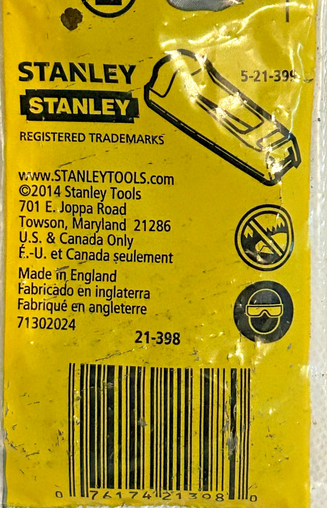Stanley 21-398 Surform Pocket Flat Blade Fine Cut Replacement