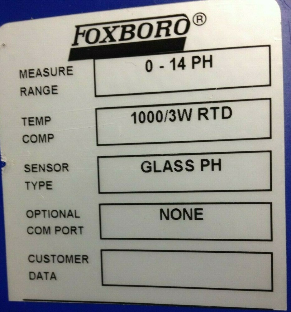 Foxboro 875PH-D1F-A Communicator Series pH/ORP 24 vdc Controller 0 - 14 PH