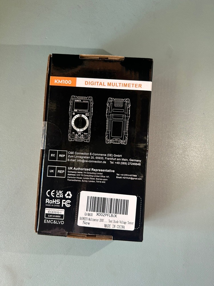 KAIWEETS KM100 Digital Multimeter TRMS 2000 Counts Ohmmeter DC Current Meter