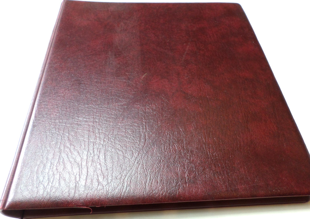 Germany Lindner Red Burgundy 16 Ring GB 35 Pages Hingeless Empty Album NICE