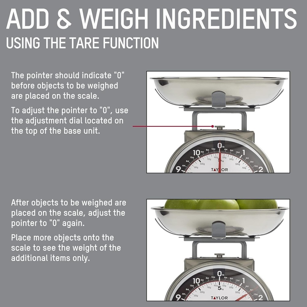 "Mechanical Kitchen Scale with Bowl – 11lb Capacity