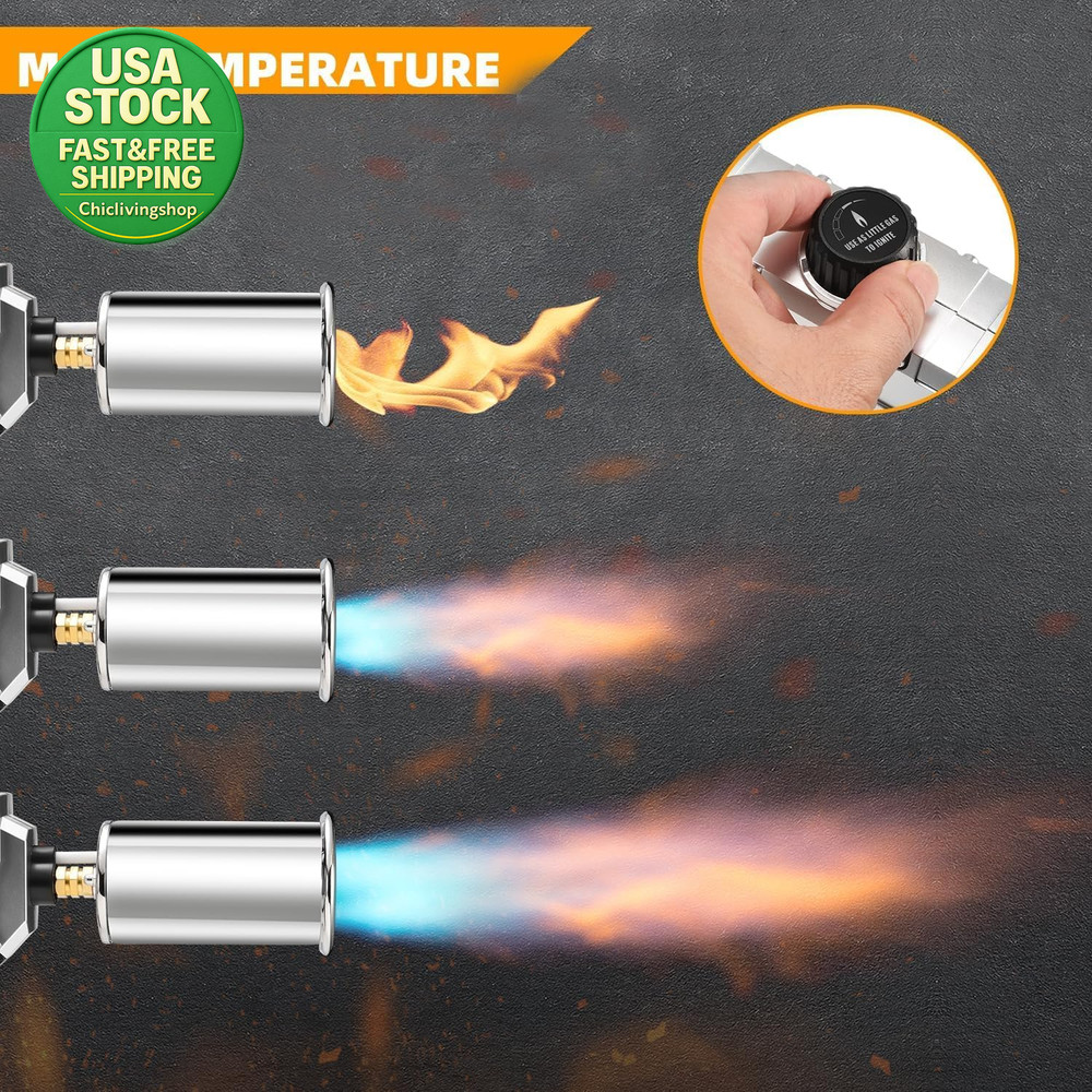 Propane Torch Gun Adjustable Flame Lightweight Searing BBQ Camping Fire Starter