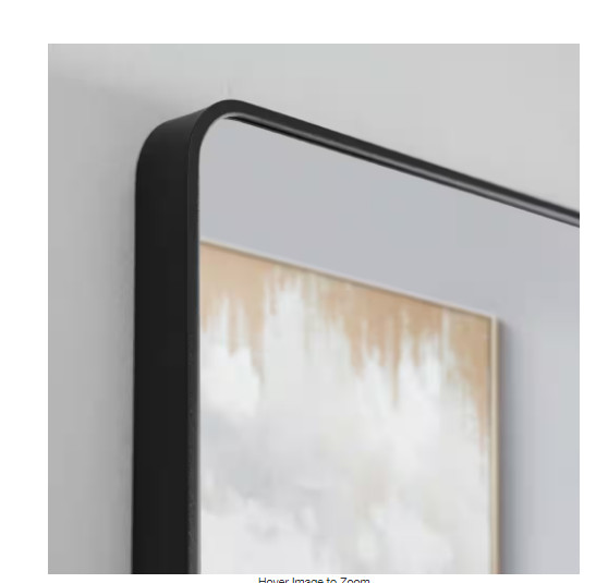 StyleWell Medium Modern Rectangular Black Framed Mirror 22 in. W x 32 in. H (39B