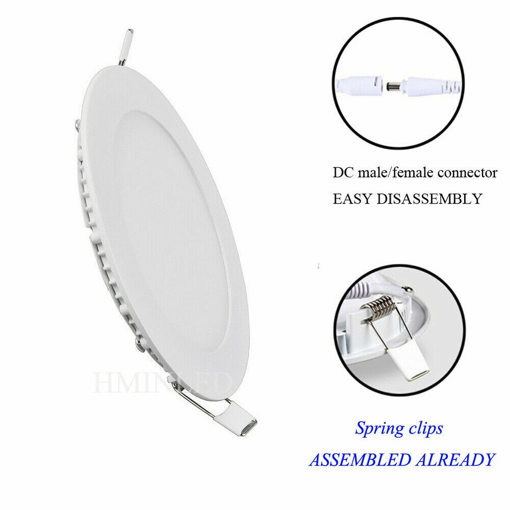 Round Recessed Flat LED Ceiling Panel Light Spot Down Light Lamp Bulb Fixture US
