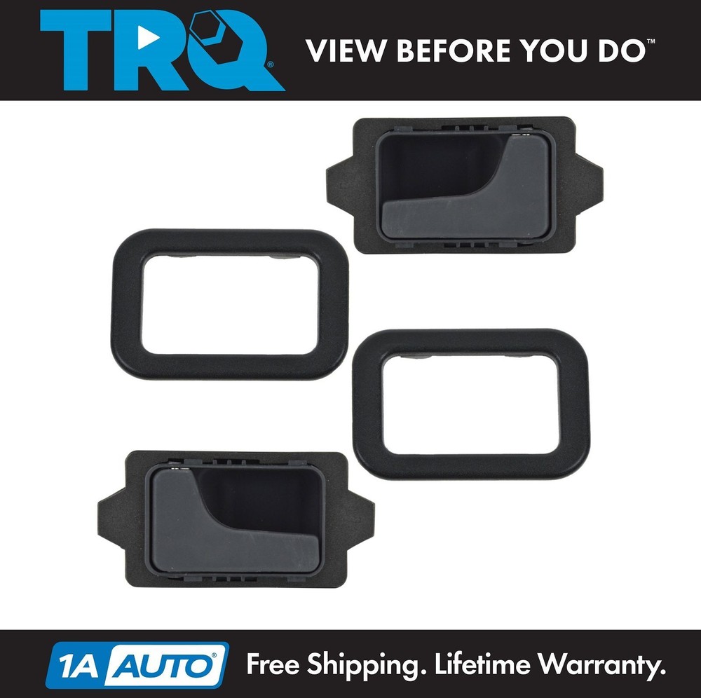 TRQ Interior Inside Door Handle Pair With Trim Set Left & Right For BMW E30 E24