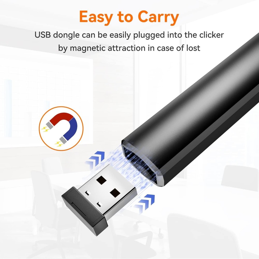 Wireless Remote Clicker for PowerPoint Presentations: Rechargeable & Easy to Use