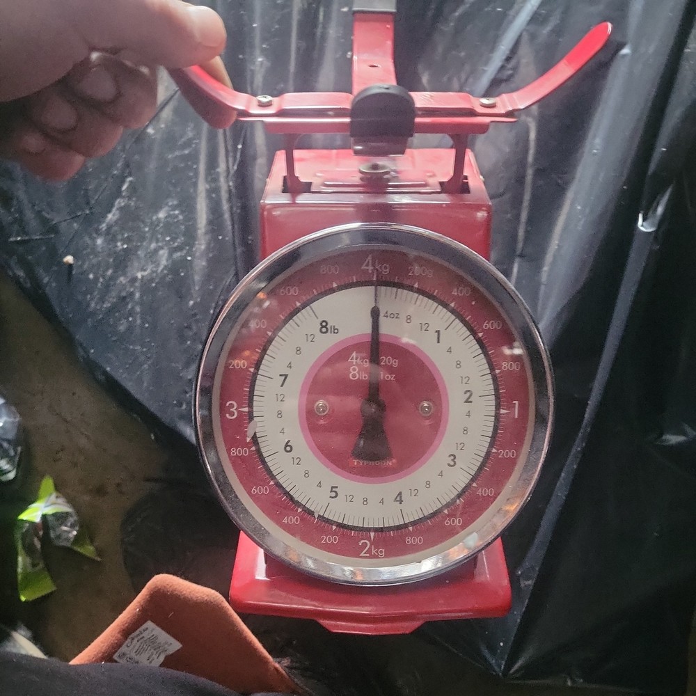 Vintage Typhoon Red Steel Kitchen Scale