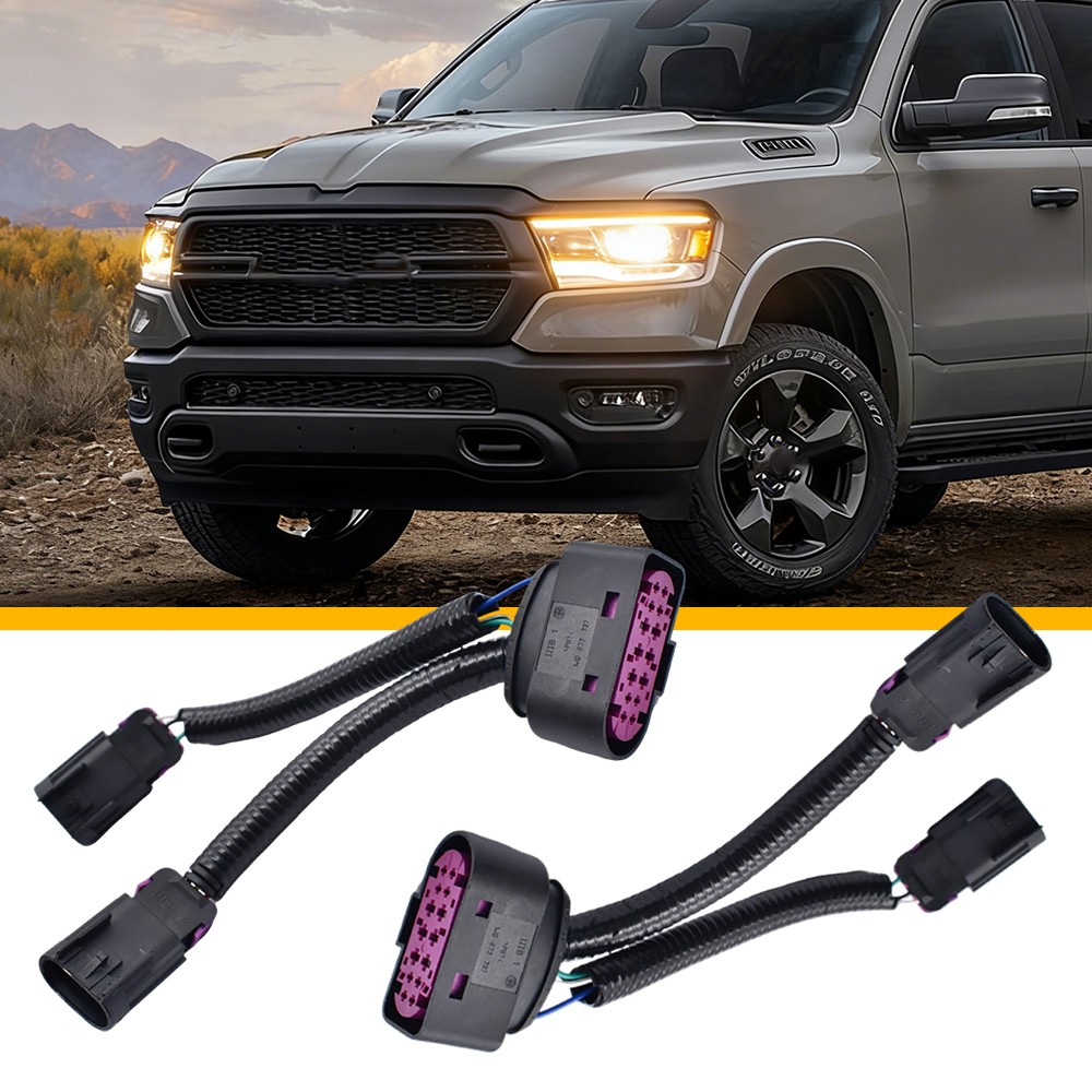 Conversion Harness Quad Housing to Projector Headlight for Dodge Ram 2009-2018