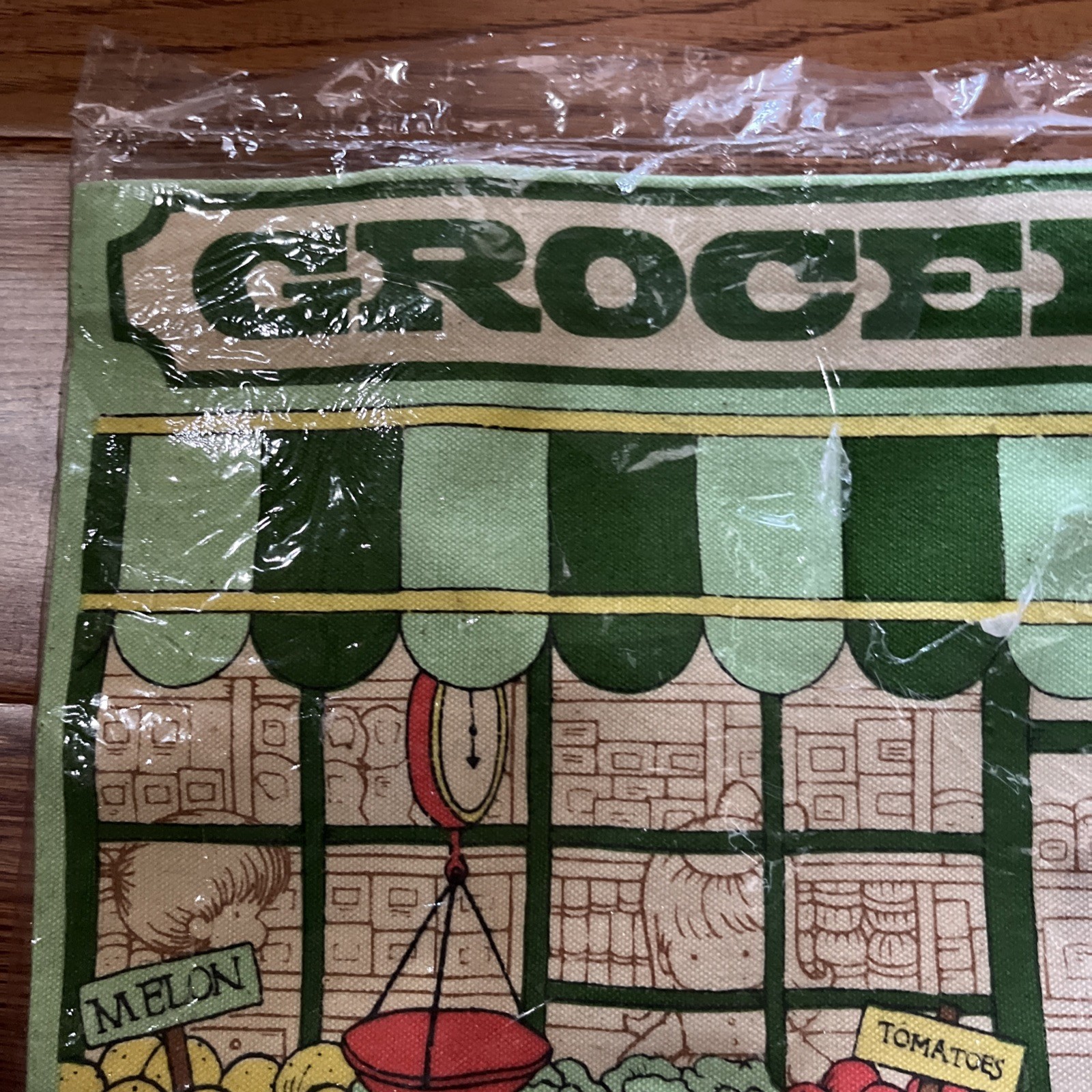 Joan Walsh Anglund 60/70’s Vintage GROCERY Cotton Illustrated Tote Bag NOS