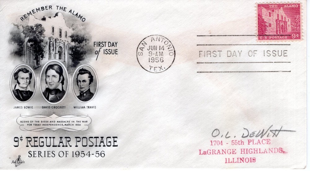 9 CENT REGULAR POSTAGE SERIES -  1956 - DC779
