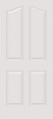 Primed Smooth Surface MDF 4 Raised Panel Eyebrow Top Solid Core Interior Doors