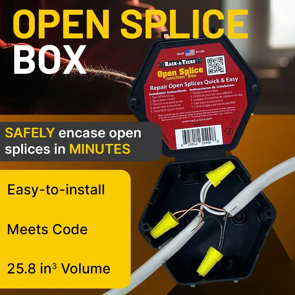 Rack-A-Tiers JB400 Open Splice Junction Box 4"