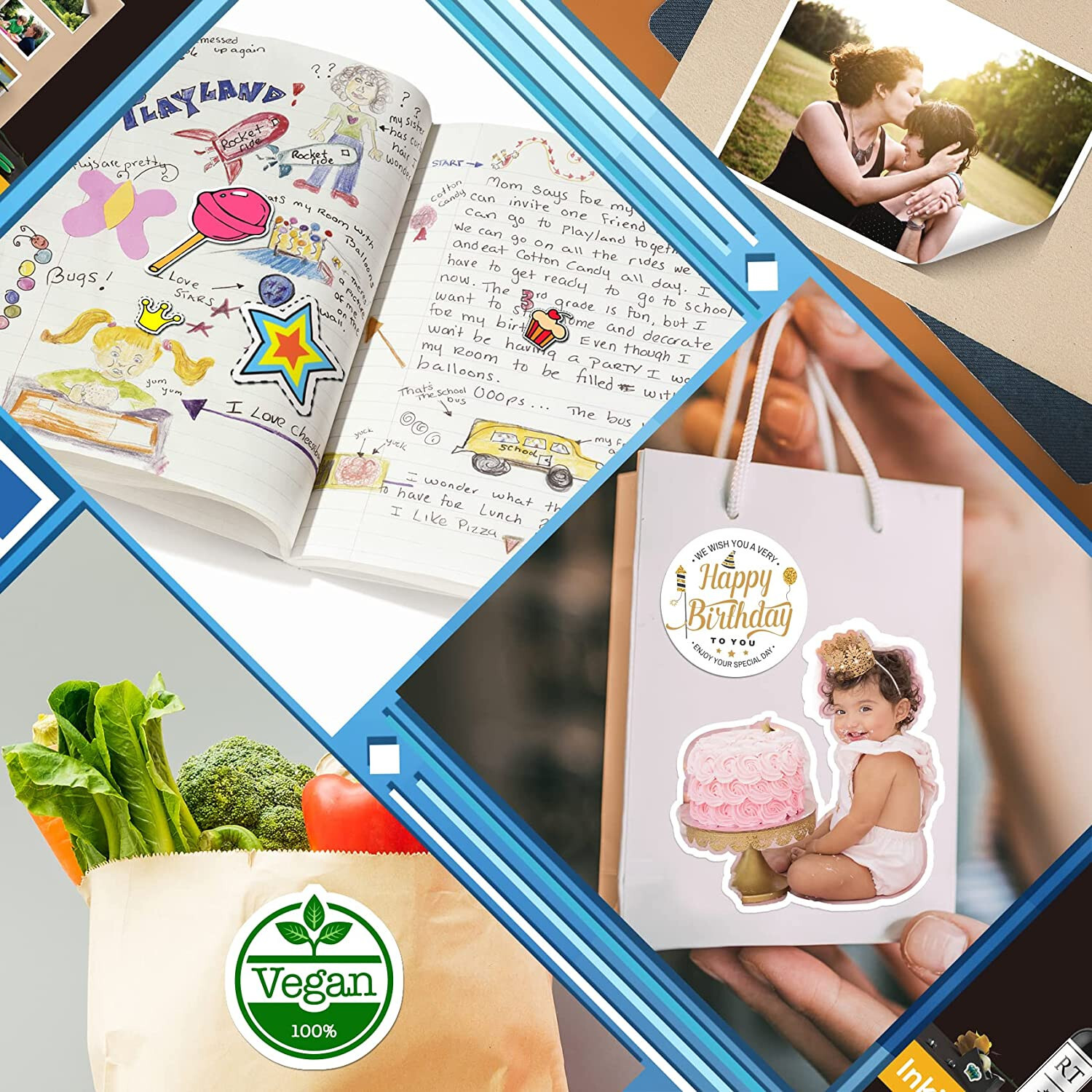 300 Sheets Koala Glossy Sticker Paper 8.5x11 for Inkjet & Laser Printers Label