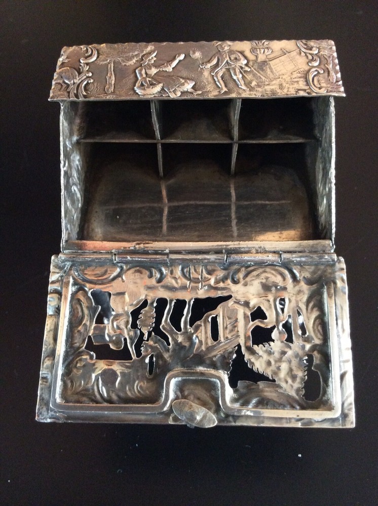 Antique Miniature Dutch Silver Desk