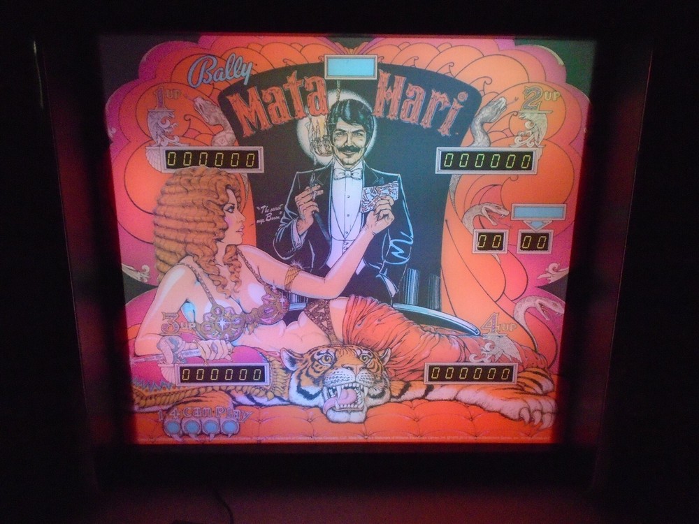 Bally Mata Hari Pinball Head LED Display light box