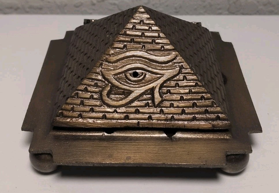 Solid Brass Pyramid Shaped Incense Cone Burner S83