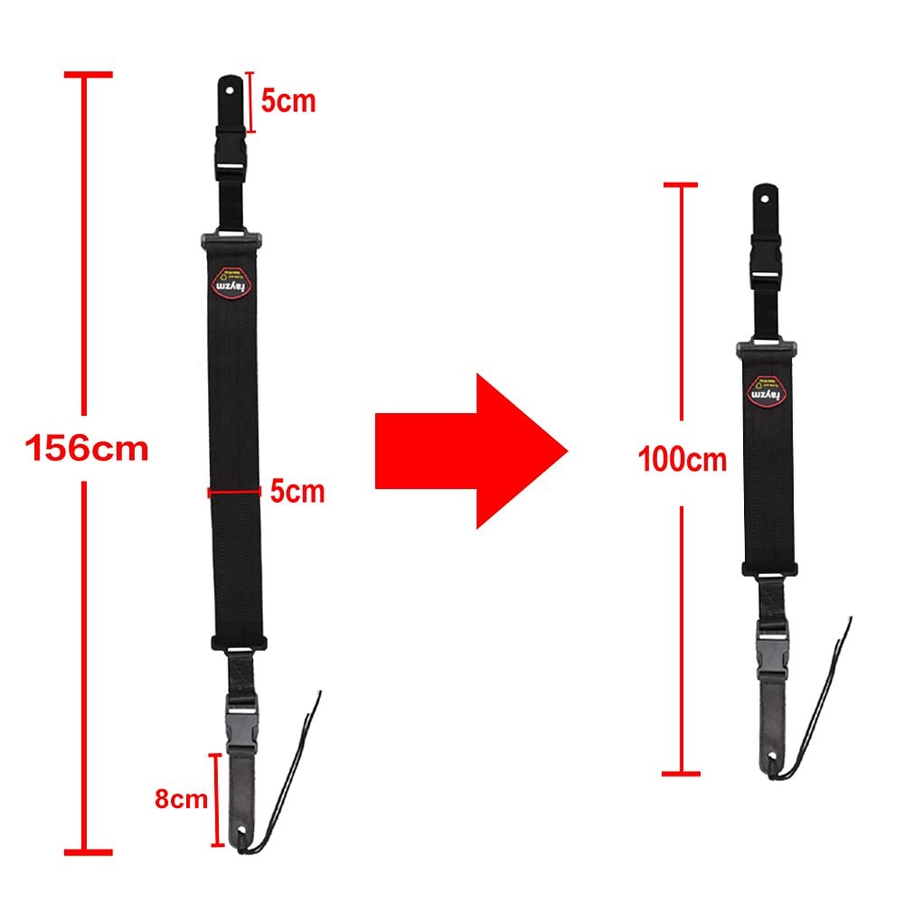 Rayzm Guitar Strap with Quick Release Clips, Black Anti-slip Medium,