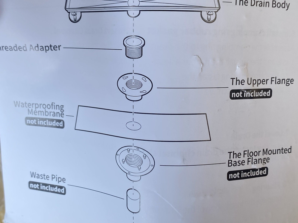 HTOH 24 Inch Linear Shower Drain Rectangular Floor Drain Brushed Gold